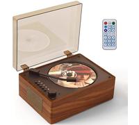 Vintage Portable CD Player with Bluetooth, Aesthetic Room Decor Music Player with Clear Dust Cover, Built-in Speakers, Gift for Teens, Kids & Kpop Album Fans, Brown