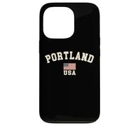 Vintage Portland USA American Flag Oregon Souvenir Retro Case for iPhone 13 Pro