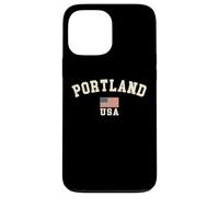 Vintage Portland USA American Flag Oregon Souvenir Retro Case for iPhone 13 Pro Max