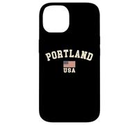 Vintage Portland USA American Flag Oregon Souvenir Retro Case for iPhone 14