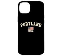 Vintage Portland USA American Flag Oregon Souvenir Retro Case for iPhone 14 Plus