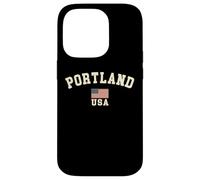 Vintage Portland USA American Flag Oregon Souvenir Retro Case for iPhone 14 Pro