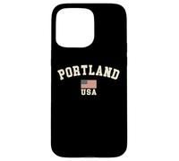 Vintage Portland USA American Flag Oregon Souvenir Retro Case for iPhone 15 Pro Max