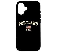 Vintage Portland USA American Flag Oregon Souvenir Retro Case for iPhone 16