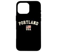 Vintage Portland USA American Flag Oregon Souvenir Retro Case for iPhone 16 Pro Max