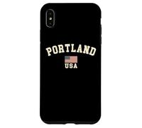 Vintage Portland USA American Flag Oregon Souvenir Retro Case for iPhone XS Max