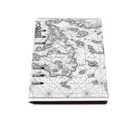 Vintage Portolan Chart A5 Notebook, Pu Leather A5 Notebooks, Lined Paper Meeting Notebook 180Pages/90Sheets, Work Book for Study, Writing Book for Work, Student Essentials University Journal Diary