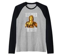 Vintage Portrait of Alexander The Great in Armor Raglan Baseball Tee