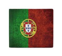 Vintage Portuguese Flag Wallet for Men Leather Bifold Wallets with Window Slim Minimalist Front Pocket