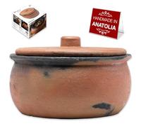 Vintage Portuguese Terracotta Roaster (Extra Large) - Unglazed Earthenware Clay Pots with Lids for Stove Top Cooking