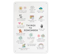 Vintage Positive Metal Signs, Things to Always Remember Inspirational Quotes Wall Art for Motivational Gift, Retro Metal Wall Art for Bedroom, Office, Bar, Living Room Decor 11.8 x 7.8 Inch