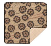 Vintage Postage Spots Leopard Print Large Stylish Baby Activity Play Mat for Floor Waterproof Activity Entertainment Mat for Baby Kids Toddlers Infants, 50'' x 50''