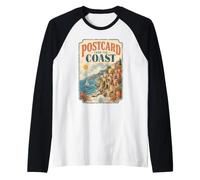 Vintage Postcard from the Coast Italian Summer Raglan Baseball Tee