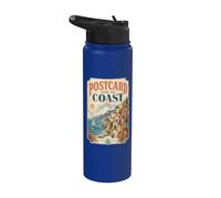 Vintage Postcard from the Coast Italian Summer Stainless Steel Insulated Water Bottle