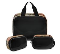 Vintage Postcard London Makeup Bag for Women Men, UK London Translucent Cosmetic Bag Wash Pouch Shower Bag 3 Pcs Travel Toiletry Toiletries Cosmetic Organizer