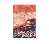 Vintage Poster 1968 Ford Mustang Bullitt Muscle Car Poster Decorative Painting Canvas Wall Posters And Art Picture Print Modern Family Bedroom Decor Posters 12x18inch(30x45cm)