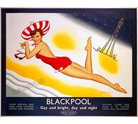Vintage Poster Blackpool City Photo Wall Art Picture A4