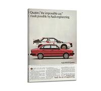 Vintage Poster for Audi Quattro Sports Car Race Car Decorative Painting Canvas Wall And Art Picture Family Bedroom Decor 08x12inch(20x30cm)