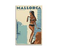 Vintage Poster Mallorca Artistic Wall Mural Modern Hanging Decor Poster24x36inch(60x90cm)