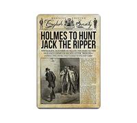 Vintage Poster Metal Sign - Holmes To Hunt Jack The Ripper Metal Tin Sign Wall Decor 8" X 12"