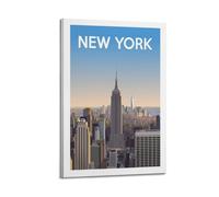 Vintage Poster New York, Empire State Building And Skyline.jpg Poster Modern Wall Art Canvas Aesthetic Decoration Painting 24x36inch(60x90cm) Frame-style