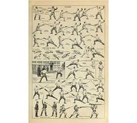 Vintage Poster Print Art Fleuret Competition Sport Fencing Positions Sporting Collection Identification Reference Sports Event Chart Wall Decor (53cm x 80cm)