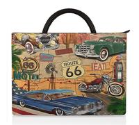 Vintage Poster Repair Route 66 Laptop Sleeve Compatible 15-17 In Notebook Vintage Garage Laptop Bag for Women Men Carrying Case Bag Briefcase Laptop Briefcase Bag
