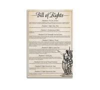 Vintage Poster The U.S. Constitution The Bill of Rights US History Government Classroom School Poste Painting Canvas Wall Posters Art Picture Print Modern Family Decor Posters 12x18inch(30x45cm)