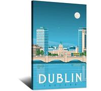 Vintage Poster Travel Dublin Canvas Art Print Office Family Bedroom Decorative Posters Gift Wall Decor Poster 12x18inchs(30x45cm) Frame-.