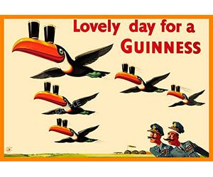 Vintage Poster Wall Art A3 & A4 Guinness 'Lovely day for a Guinness' TOUCAN FLYPAST Beer Alcohol Advertisement Bar Pub Sign ART Print