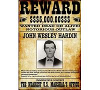 Vintage Poster Wanted John Wesley Hardin Photo Wall Art Picture Poster A4