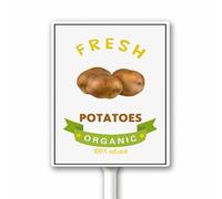 Vintage Potatoes Metal Sign Outdoor Plant Label Funny Vegetable Garden Sign Vegetable Names for Nursery Indoor Outdoor Garden Decoration Aluminum Sign With Stake 17X22CM