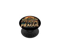 Vintage Prague Czech Republic Travel Souvenir Landmark Gift PopSockets Adhesive PopGrip