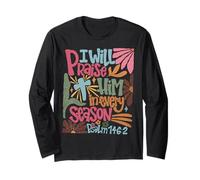 Vintage Praise Him In Every Season Boho Floral Drawn Long Sleeve T-Shirt