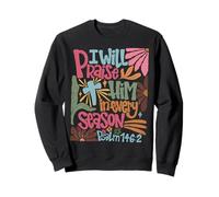 Vintage Praise Him In Every Season Boho Floral Drawn Sweatshirt