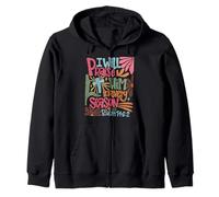 Vintage Praise Him In Every Season Boho Floral Drawn Zip Hoodie