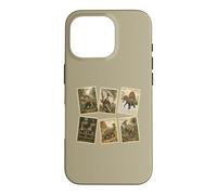 Vintage Prehistoric Dinosaur Postage Stamp Collection Art Case for iPhone 16 Pro