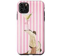 Vintage Preppy cowgirl Boot & Coquette Martini Pink Stripes Case for iPhone 11 Pro Max