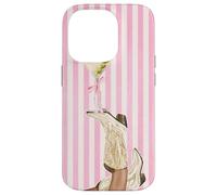 Vintage Preppy cowgirl Boot & Coquette Martini Pink Stripes Case for iPhone 14 Pro