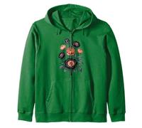 Vintage Pressed Flowers Floral Boho Wildflowers Art Design Zip Hoodie