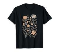 Vintage Pressed Flowers Floral Boho Wildflowers For Gardener T-Shirt