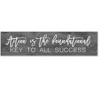 Vintage Primitive Action Is The Foundational Key To All Success Metal Tin Sign Rustic Wall Decor Farmhouse Home Decor Sign Christmas Gifts For Women Men Family Friends 6x16 Inch