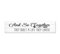 Vintage Primitive Outside/Inside Sign Plaque And So to gether They Built A Life They Loved Retro Metal Sign Tin Sign Home Farmhouse Indoor Outside Inside House Patio Party Retro Metal Sign Tin Sign