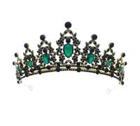 Vintage Princess Bridal Crown Headwear Crystal Tiara For Women Wedding Crown Hair Dress Accessories (H158 Black EN8)