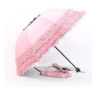 Vintage Princess Lace Sunny Rain Umbrella UPF 50+ UV Light Windproof Strong Auto Open/Close Anti-UV Portable Travel Umbrella Reflective Stripes Rain Sun Small Folding Backpack for Men and Women