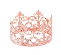 Vintage Princess Mini Crown Cake Topper Decoration For Baby Shower Birthday Wedding Christmas Princess Theme Party Decorations Newborn Photo Prop (Rose Gold)