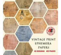 VINTAGE PRINT EPHEMERA PAPERS: DOUBLE-SIDED SHEETS FOR SCRAPBOOKING, COLLAGE & DECORATIVE CRAFT PAPERS FOR WRAPPING.