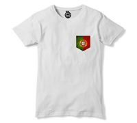 Vintage Print Pocket Portugal Flag T Shirt White
