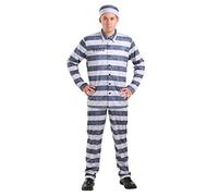 Vintage Prisoner Fancy Dress Costume for Men X-Large Gray