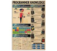 Vintage Programmer Knowledge Computer Programming Study Guide Programmers Educational Hobbyist Studio Poster Metal Aluminium Tin Sign 8x6 Inch Wall Decor